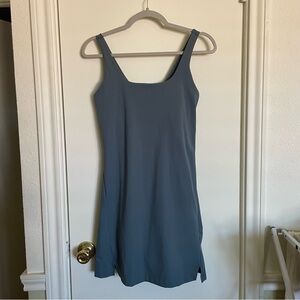 Old Navy PowerSoft Square-Neck Athletic Dress - Blue/Grey - Size Small